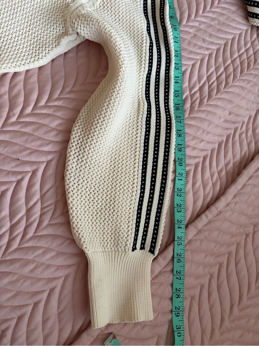 Adidas Originals Premium Crochet Knit Set XL Jacket & Wide Leg Pants Off White - Picture 12 of 16